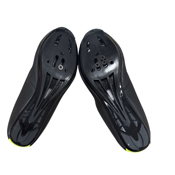 Mens Speed Cycling Shoes‎ Black Neon Green Road Bike Compatible Cleats - Picture 4 of 6